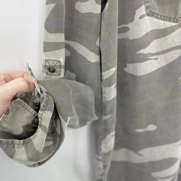 Express Womens Roll Tab Button Up Lyocell Boyfriend Shirt Sz Sm, Preppy, Western - Picture 5 of 10